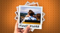 Kuusi kuvaa -ohjelman pääkuva. Ihmisiä vuoristoradassa.
