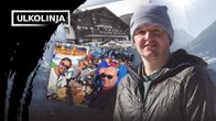 Kuvassa Kitzloch-baarin omistaja, suomalaisia hiihtomatkailijoita Apeilla ja Alppikylä Ischgl