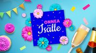Grafiikka, jossa johon on kirjoitettu onnittelutoivotus isälle.