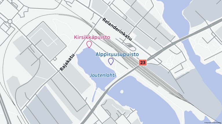 Kartta Varkauden Joutenlahdesta. 
