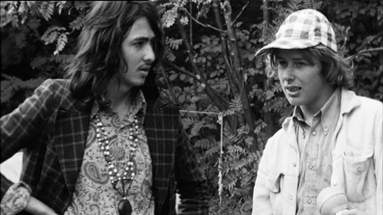 Miehistä pukeutumistyyliä Ruisrockista 1971.