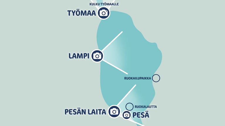 Kartta Majavaliven kuvauspaikasta