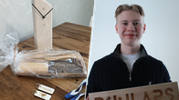 16-vuotias Markus Kainulainen valmistaa erilaisia puukäsitöitä, joita hän myy 4H-yrityksessään.