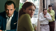 Ett kollage av tre bilder från serien Hundarna, filmen The Drama och filmen Dead Man's Wire.