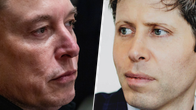 Kollage med Elon Musk och Sam Altman i närbild.