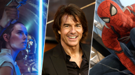 Ett kollage bestående av bilder på Star Wars-karaktären Rey Skywalker, skådespelaren Tom Cruise och seriefiguren Spiderman.
