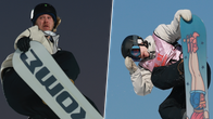 Suomen lumilautailun olympiaedustajat 2026 Rene Rinnekangas ja Eveliina Taka.