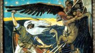 Akseli Gallen-Kallelan Kalevala-kuvitusta. "Sammon puolustus". 
