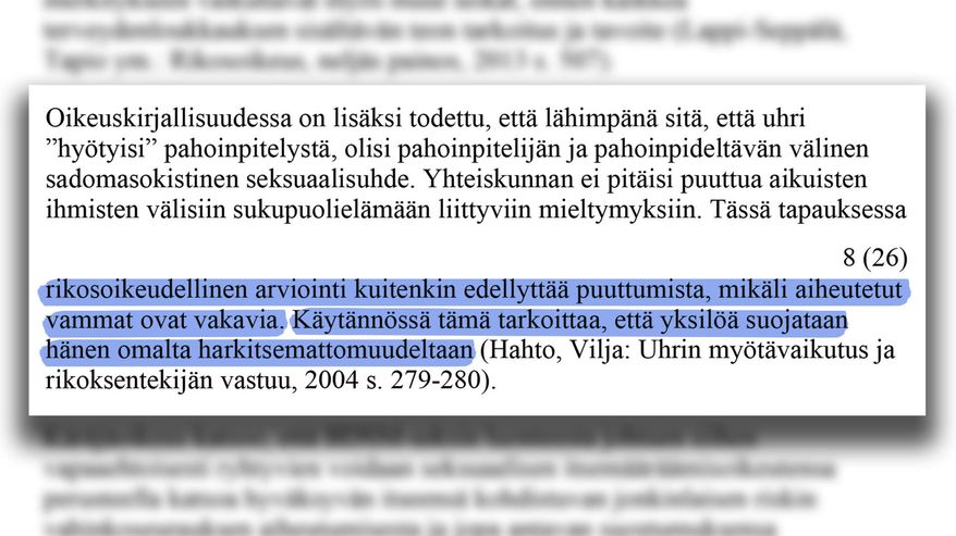 Revinnäinen tuomioistuimen tuomiosta. 