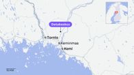 Karttagrafiikka, joka näyttää suunnitellun datakeskuksen sijainnin Keminmaassa.