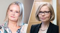 Kahden vaaleahiuksisen naisen kuvat vierekkäin.
