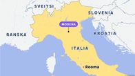 Kartta osoittaa Modenan sijainnin Italiassa.