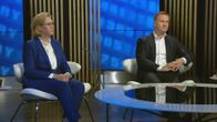 Työministeri Tuula Haatainen (sd.) ja Suomen Yrittäjien pääekonomisti Mika Kuismanen