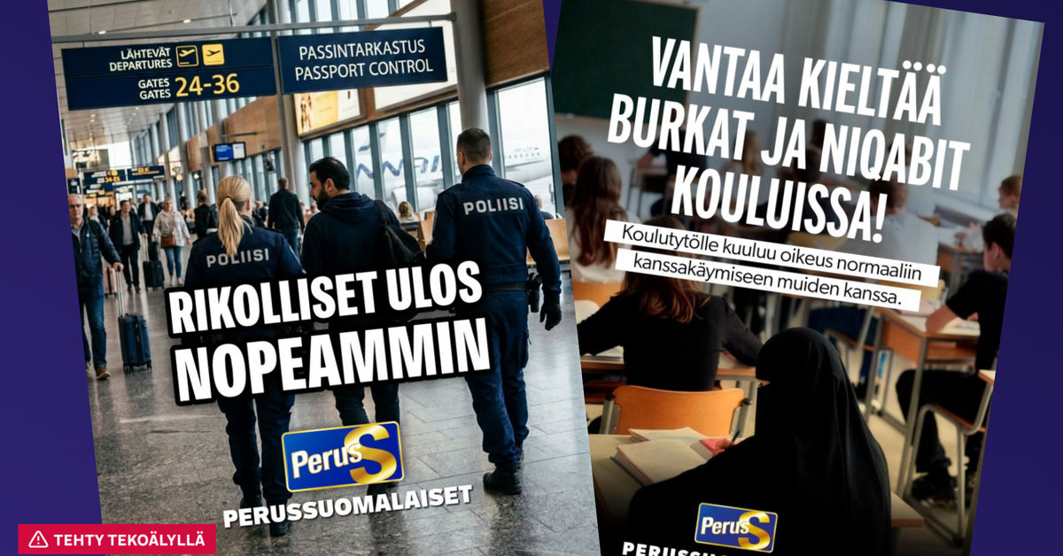 Perussuomalaisten tekoälykuvassa on hunnutettu lapsi luokassa – Kansanedustaja: Ei vääristä todellisuutta
