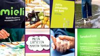 Ruudukossa erilaisia kuvia, jotka viittaavat sosiaali- ja terveysalan järjestöjen toimintaan: mm. taideterapiaa, vanhustyötä, mielenterveystyötä.