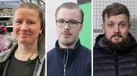 Eerika Yli-Hongisto, Juho Uhre ja Miika Taskinen kolmen kuvan yhdistelmässä.