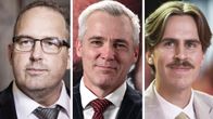Kolmen kuvan yhdistelmä, jossa Jani Mäkelä, Anders Adlercreutz  ja Matias Mäkynen.