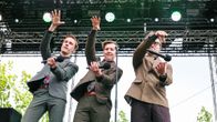 Humorgruppen KAJ uppträdde på festivalen.
