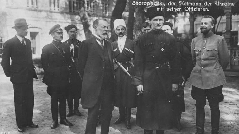 Ukrainan johtaja Pavlo Skoropadskyi johti Ukrainaa vuonna 1919.