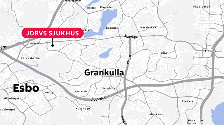 Jorvs sjukhus på karta.