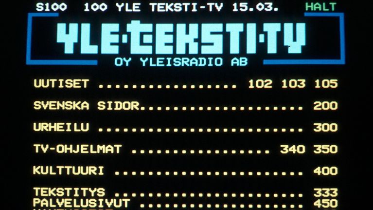 Teksti-tv:n etusivu.