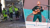 Rakennusmiehiä ja Ed Sheeran.