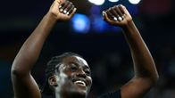 Michelle Agyemang tuulettaa.