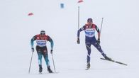Avgörandet. Richard Jouve lägger i spurtväxeln och lämnar Perttu Hyvärinen bakom sig i kampen om brons.