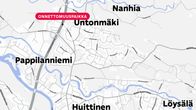 Huittisten kartta. Onnettomuuspaikka.
