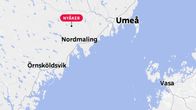 En förenklad karta över Nyåker och Nordmaling i Västerbottens län.