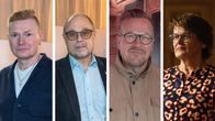 Nelikenttäinen kuva, jossa entisiä ja nykyisiä Oulun johtohenkilöitä: Mikko Salmi, Ari Heikkinen, Matti Matinheikki ja Päivi Laajala.