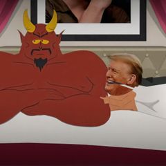 Donald Trump i sängen med djävulen i South Park.