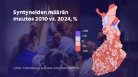 Infragrafiikka kertoo, että syntyneiden määrä on romahtanut 14 vuodessa.