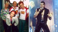 Kahden kuvan yhdistelmä, joista toisessa näkyy ysäridance-yhtye Aqua vanhassa valokuvassa ja toisessa ysäridance-artisti Haddaway esiintymässä vuonna 1993.
