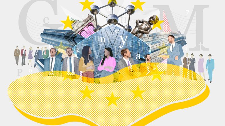 Kuvituskuva EU:n lobbariarmeijasta.