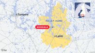 Map showing Päijät-Häme, Lahti, Tampere and Asikkala.