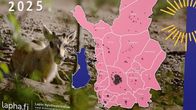 Syntyneiden vauvojen kartta Lapin keskussairaalan synnytysosaston aulussa. Kartassa magneetti syntyneen lapsen asuinpaikan kohdallaHuhtikuu 2025.