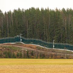 Photo shows a section of the border fence.