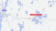 Kartta liikenneonnettomuudesta Keuruun ja Petäjäveden välillä.