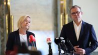 Mari Rantanen ja Petteri Orpo lehdistötilaisuudessa.
