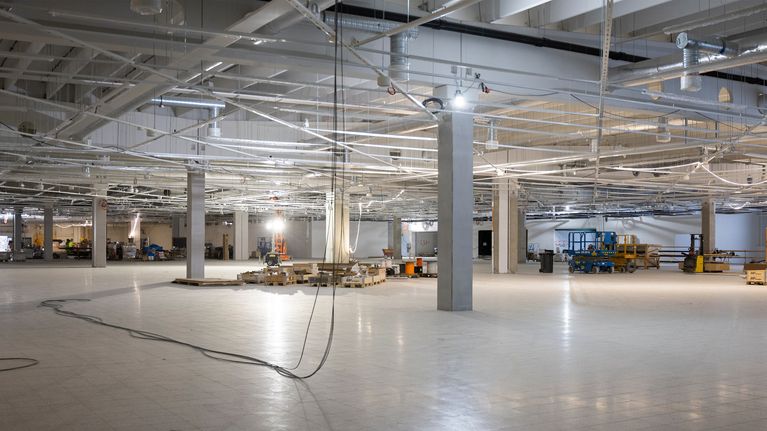 Kuopion Citymarket Haapaniemen myymälätiloja rakennusvaiheessa.