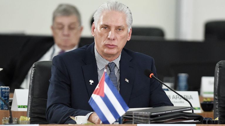 Kuuban presidentti Miguel Díaz-Canel Brics-maiden kokouksessa.