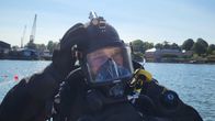 A diver off Suomenlinna.