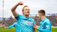 Venezia FC:n kapteeni Joel Pohjanpalo tuulettaa sunnuntain 1-0-maaliaan Parman verkkoon 19.1. 2025.