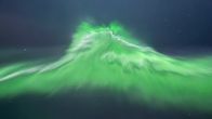 Photo shows an image of the northern lights.