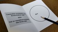 A ballot for the first round of voting in the presidential election, pencil on the ballot.