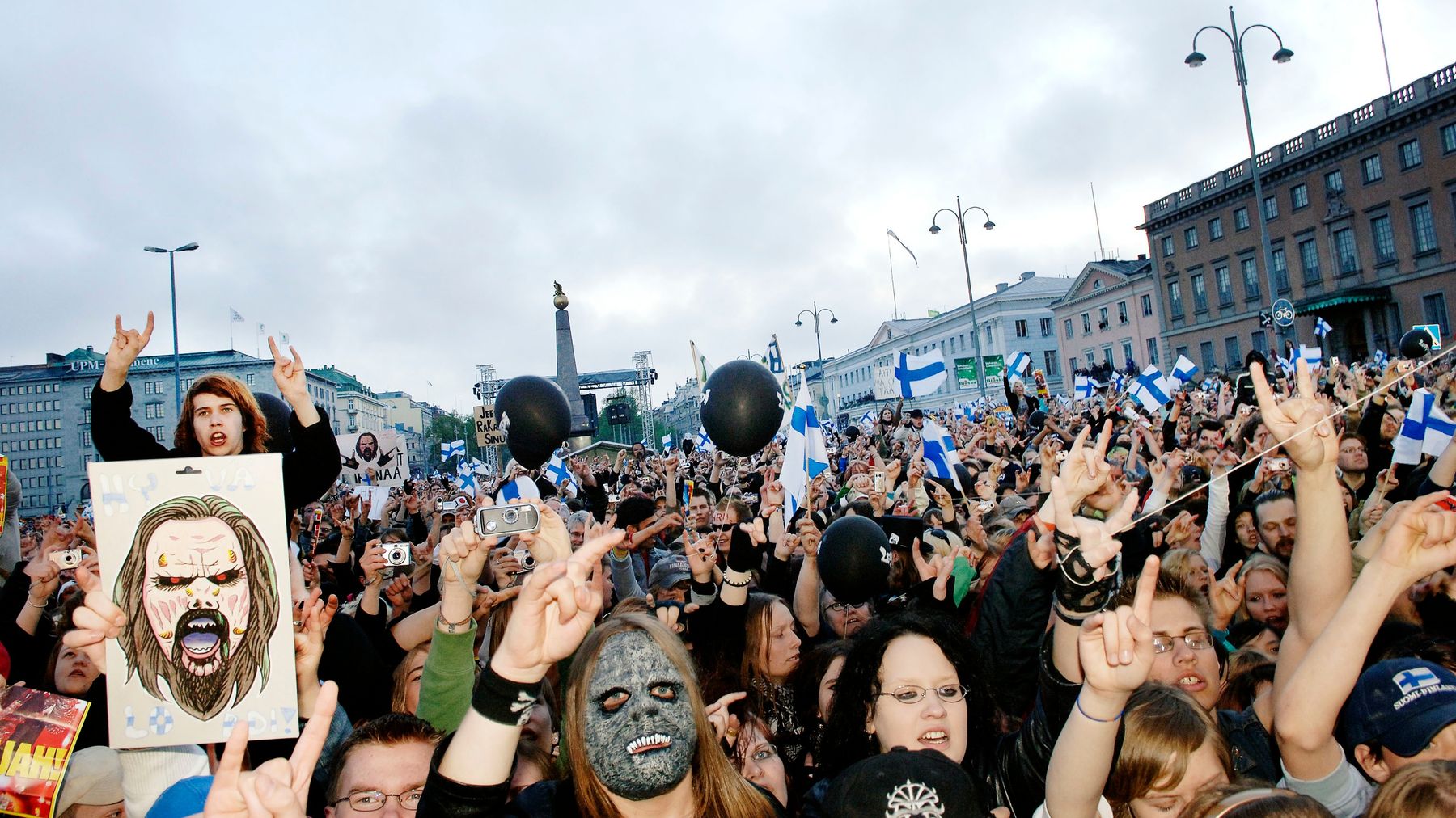 Euroviisuvoiton johdosta pidetty kansanjuhla Helsingin Kauppatorilla 2006.