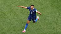 Kylian Mbappé maalinteossa Irakia vastaan.