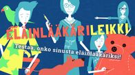 Värikäs graafinen kuva eri eläinlääkärityypeistä