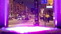 Tampereen keskusta UMK-valaistuksessa.